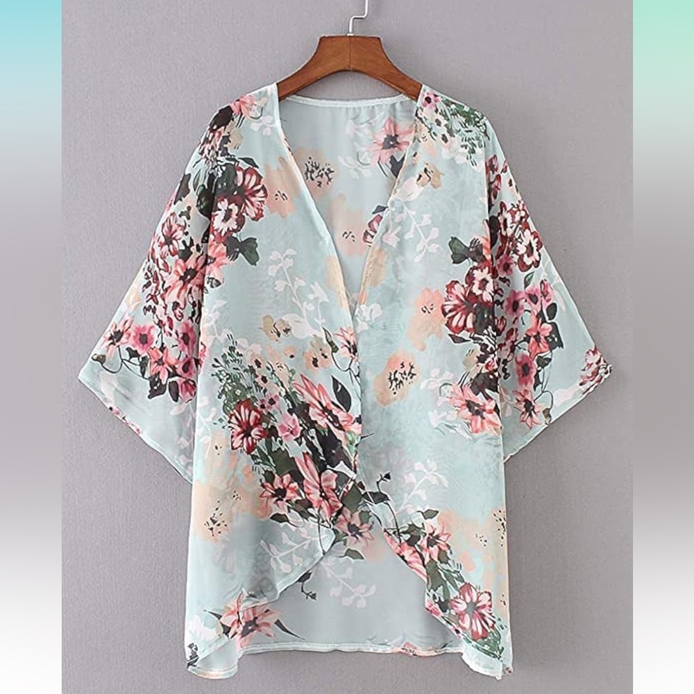 Floral sheer coverup or sheer top